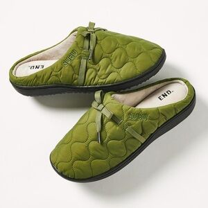 END. x SUBU Surplus Quilting Slipper in Khaki size 11-12